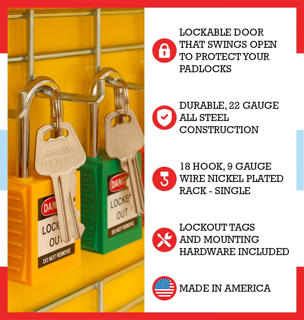 Lockout Tagout Kit, Padlock Control Center for Safe Padlock Storage