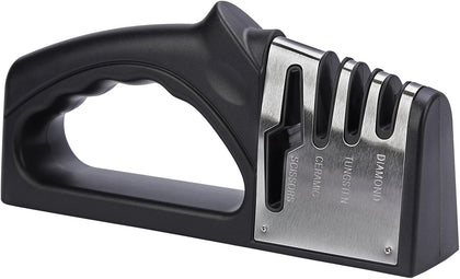 4-in-1Manual Knife Sharpener Suitable for kitchen knives, fruit knives, steel knives, scissors, and 3-level precision