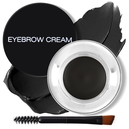 Eyebrow Pomade with Eyebrow Brush,Waterproof & Long Lasting (04# Black)