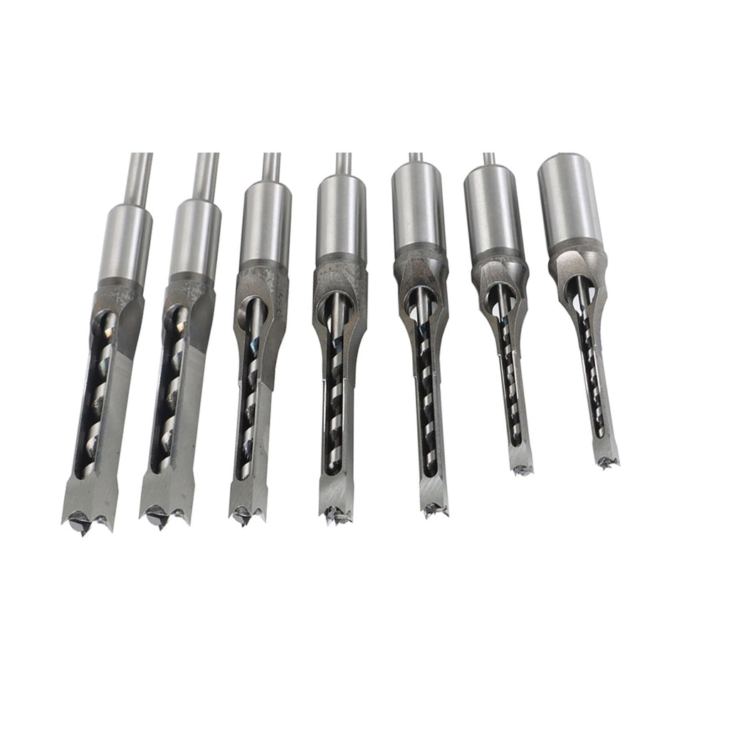 Timunr 7Pcs Square Drill Bits Tools, Round Handle Woodworking Hole