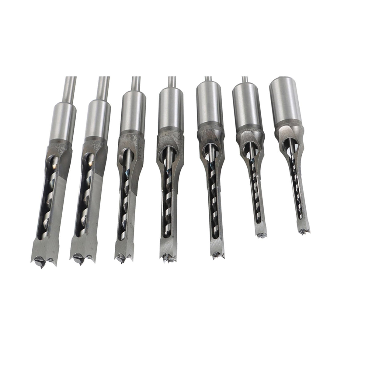 Timunr 7Pcs Square Drill Bits Tools, Round Handle Woodworking Hole