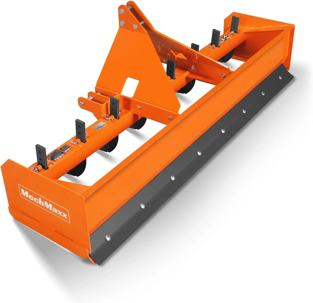 96" Box Blade Scraper with 8 Shanks 3 Point Hitch Tractor Attachment,30-70 hp, Model BB96
