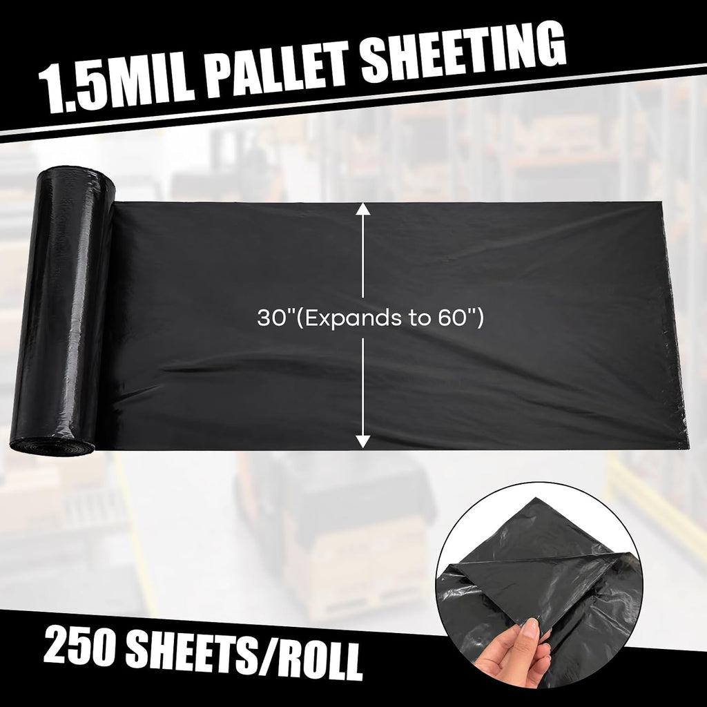 Plastic Pallet Cover Bags 60''l x 60''w 1.5 Mil (250 Bags/roll)