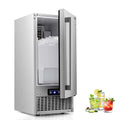 15" Under Counter Commercial Ice Maker, 110Lbs/24H Cube Ice, Silver