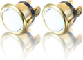 2 Pack Lighted Doorbell Button Replacement, Gold, White Light | Easy to Install Wired Doorbell Button Push Door Bell