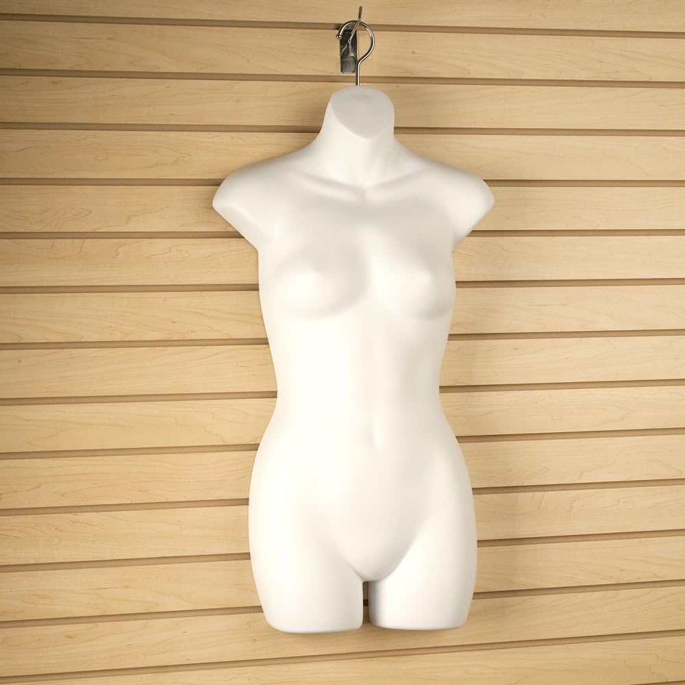 Women's Torso Female Plastic Hanging Mannequin Body Form White - Sold in Sets of 1, 2 , 3, and 4 (1)