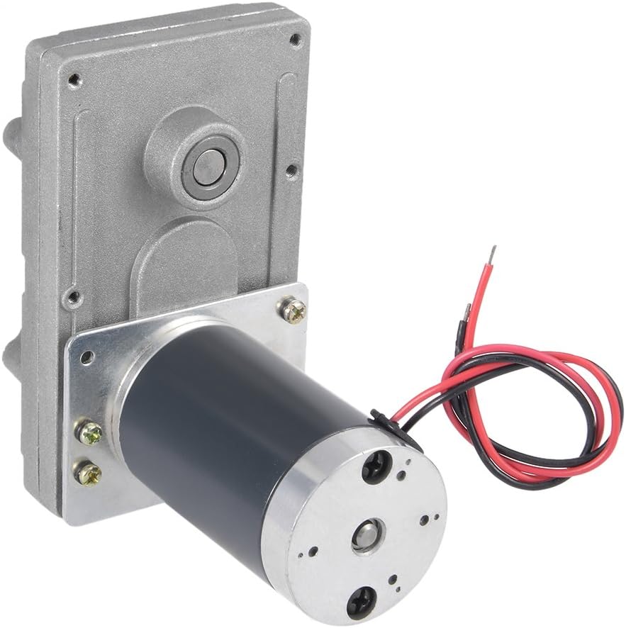 uxcell 24V DC 70 RPM Gear Motor High Torque Electric Reduction Gearbox Eccentric Output Shaft