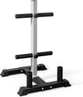 Olympic Bumper Plate Tree Rack with Barbell Holders, Heavy-Duty Weight Plate Storage Rack for Home Gym, Steel Olympic