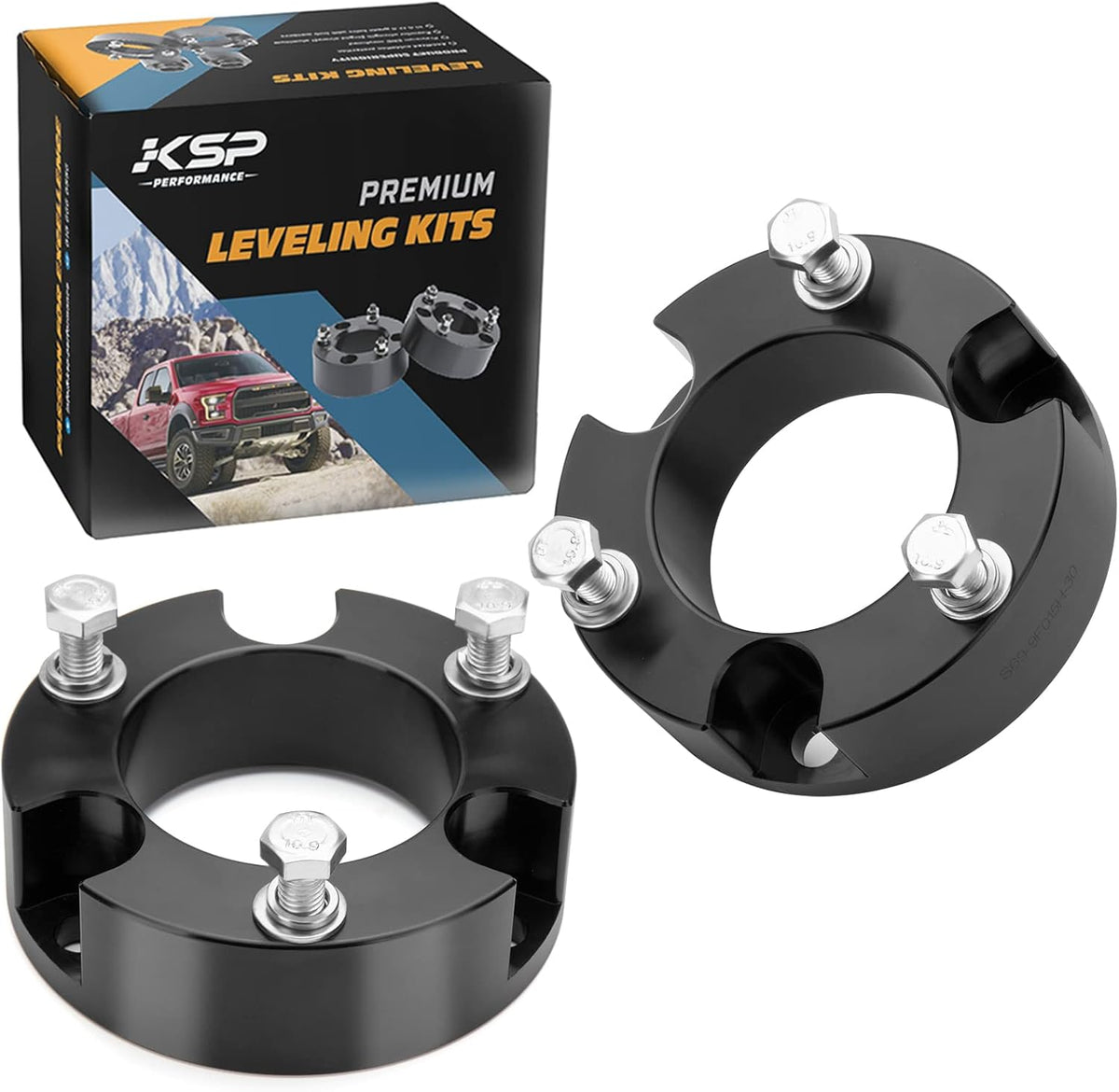 KSP 3" Tacoma Leveling Kits, Front Lift Kits fit for Tacoma 2005-2023 4Runner 2003-2024 FJ Cruiser 2007-2015, Forged Aluminum Strut Spacers Raise Front 3inch on To-yo-ta Pickup(Package of 2pcs,Black)