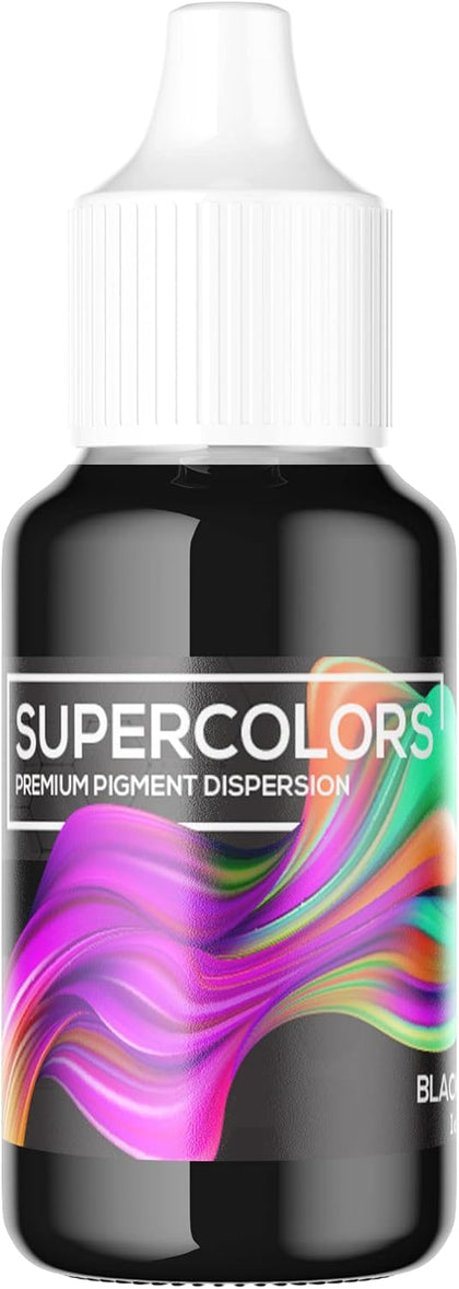 Super Colors Epoxy Pigment Black 1 oz, Concentrated Resin Dye | Highly concentrated liquid dye for epoxy, resin art &