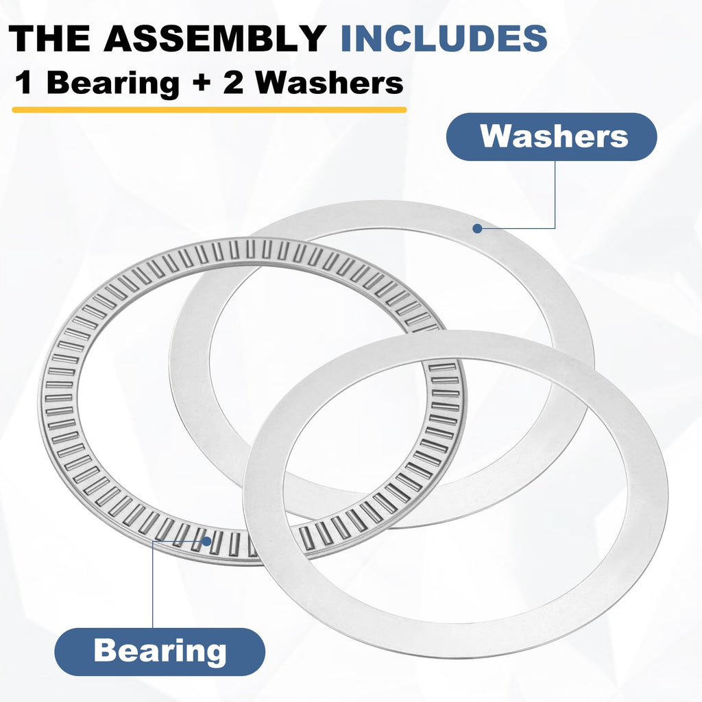 uxcell 2 Sets NTA4860 Thrust Needle Roller Bearings with Washers, ID 3"