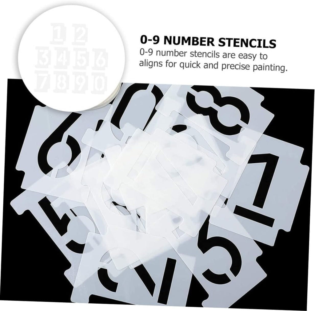 2 Sets Reusable Number Stencils for Address Painting Flexible Outdoor Curb Templates for Mailbox Door and Street