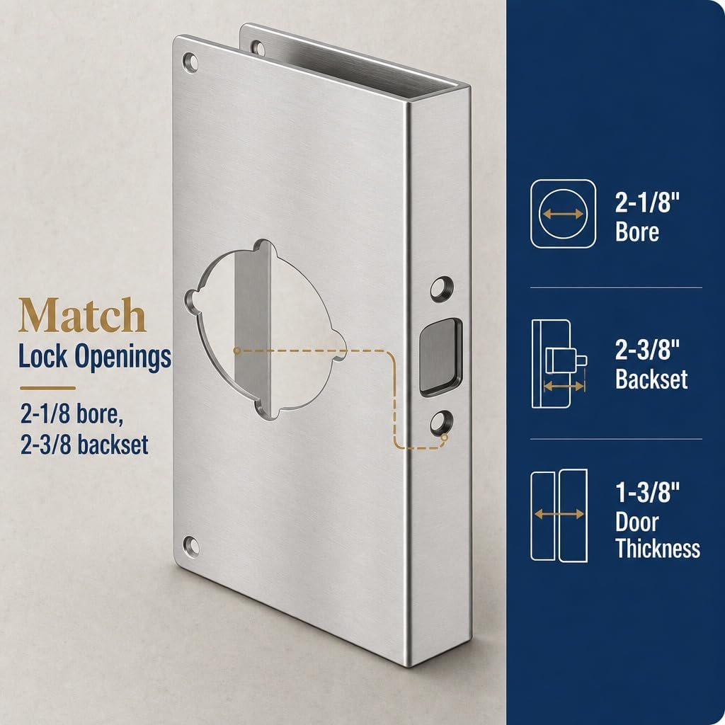 U 9585 Stainless Steel Lock and Door Reinforcement Plate