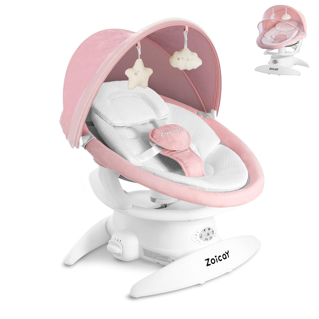 3-in-1 Baby Swings for Infants with Motion Detection and Canopy | Infant Swing with 360° Rotatable Seat, 5 Speeds & 3