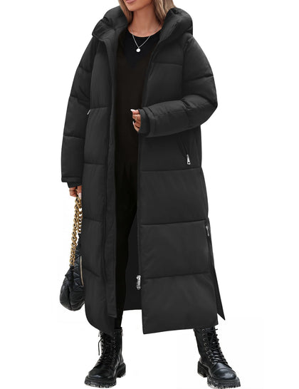 Women Long Winter Puffer Thickened Quilted Hooded Coats
