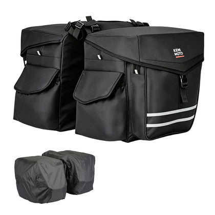 Panniers Bike Bags 40L/50L, Flip-Top with Waterproof Rain Cover