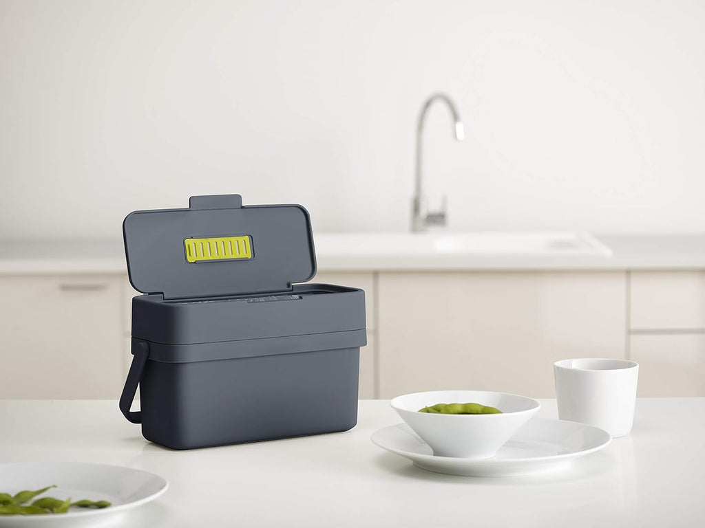 Joseph Joseph Compo Mountable Food Waste Caddy, Easy-Fill with Adjustable Air Vent Compost Bin, 4 Liters/1 Gallon