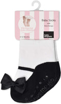 Baby & Toddler Girl Mary Jane Socks with Shoe-Look-Anti-slip Soles-Cotton -1 or 2 Pair