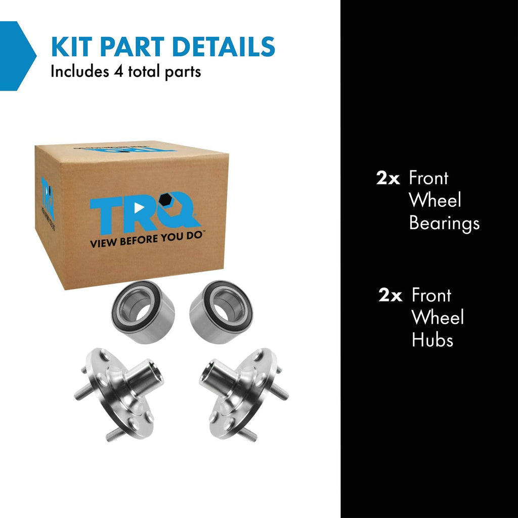 TRQ 2 Piece Front Wheel Bearing & Hub Kit Set