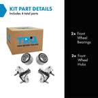 TRQ 2 Piece Front Wheel Bearing & Hub Kit Set