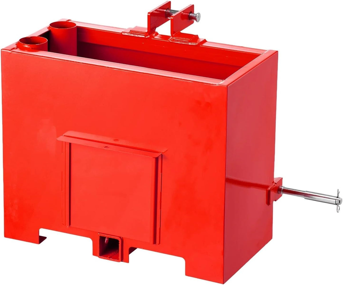 Red Ballast Box 3 Point Category 1 Tractor Quick Tach Hitch Counterweight | Category 1, Quick Tach Hitch, 3 Point