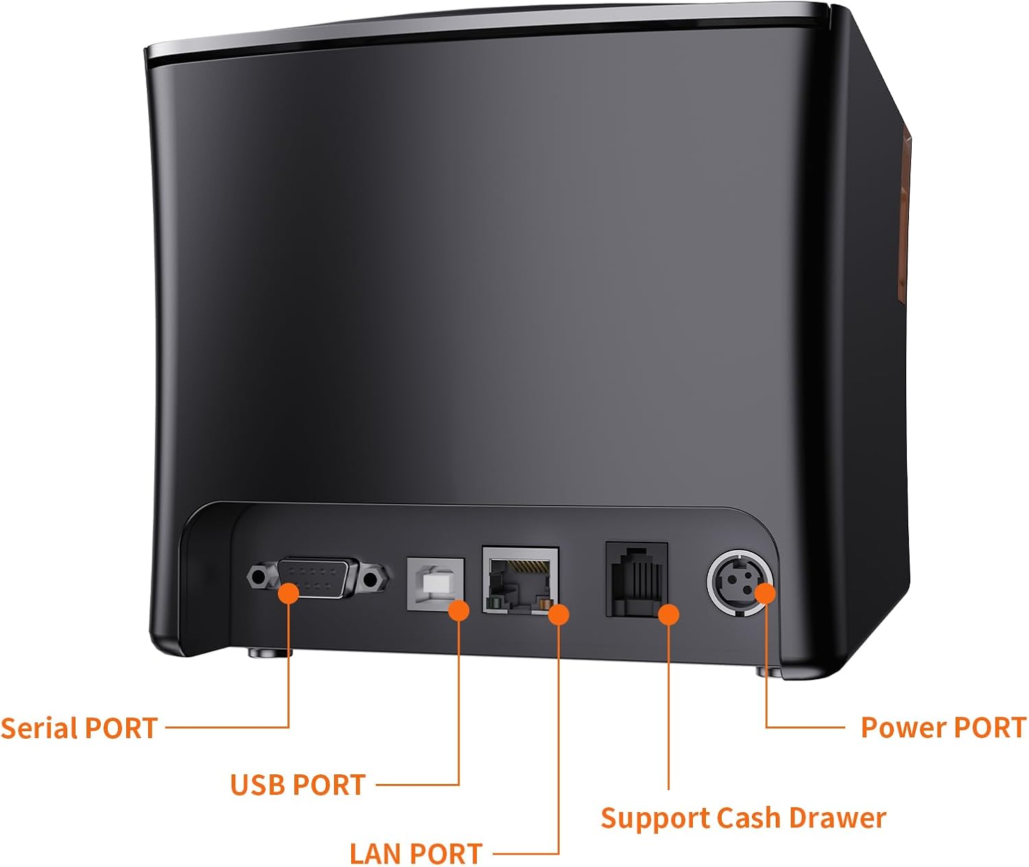 Thermal Receipt Printer, 80mm High-Speed POS Printer with Auto Cutter, 250mm/s, Ideal for Kitchen & Small Business