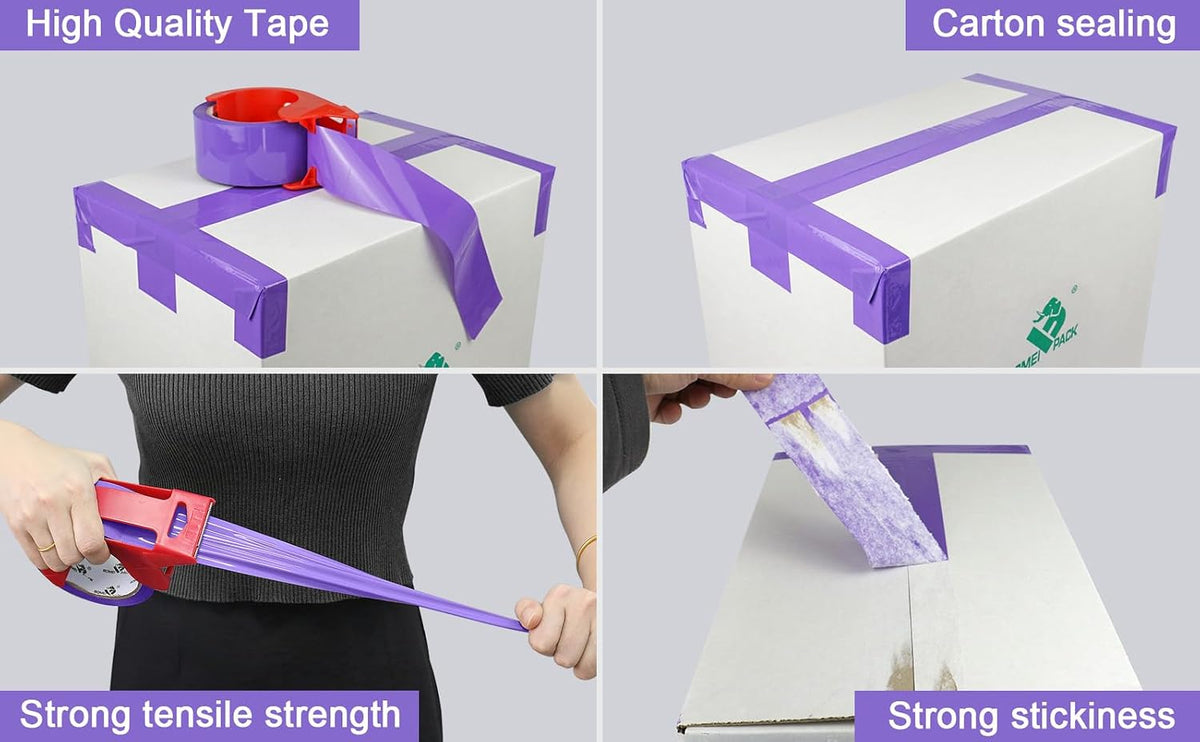 6 Rolls Purple Heavy Duty Packing Tape,1.88 Inches x 60Yards