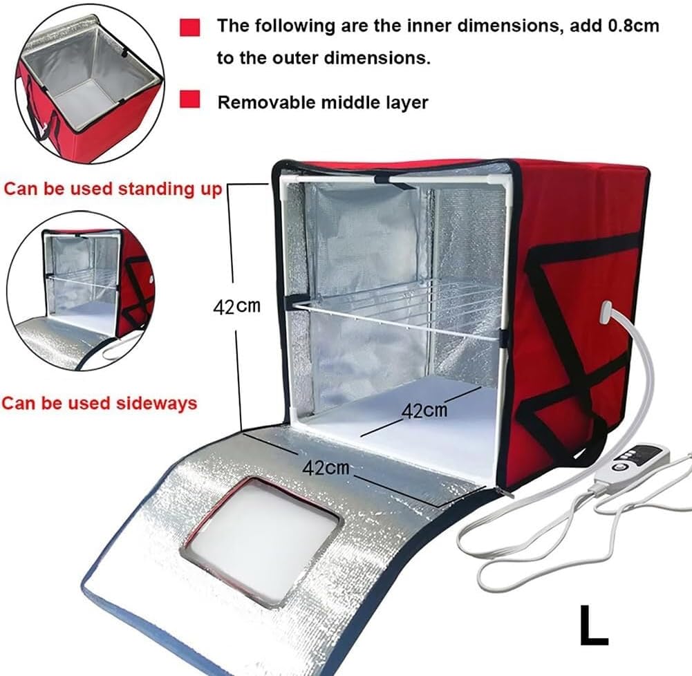 Foldable Dough Proofer for Sourdough, Temperature Control Heating Cabinet for Bread Fermentation, Yogurt Maker Box