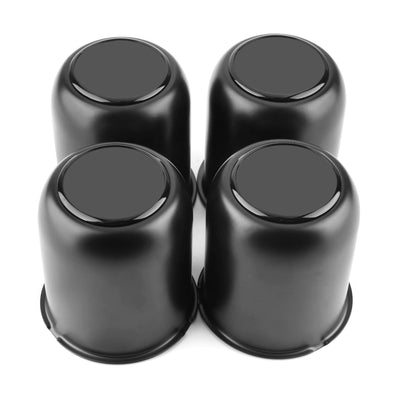 4 PCS 3.74in Stainless Steels Wheel Center Caps for 3.74in / 95mm Trailer Truck Rim Center Hole, Matte Black Push