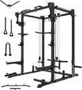 Eonfit E2 Power Rack, Squat Rack with Cable Crossover for Home Gym | Power cage with Pivot Arms Functional Trainer