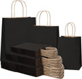 45Pcs Black Paper Bags with Handles, Assorted Sizes Gift Bags Kraft