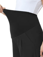 Women's Maternity Work Pants Wide Leg Black Medium
