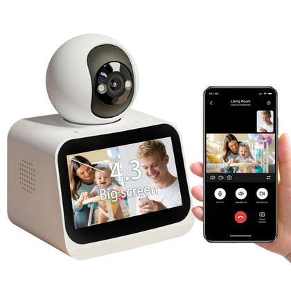 4.3" Smart Home Camera, 2.4G/5G WiFi, 1080P HD Video, Two-Way Video Calling, and Motion Detection for Family & Pet