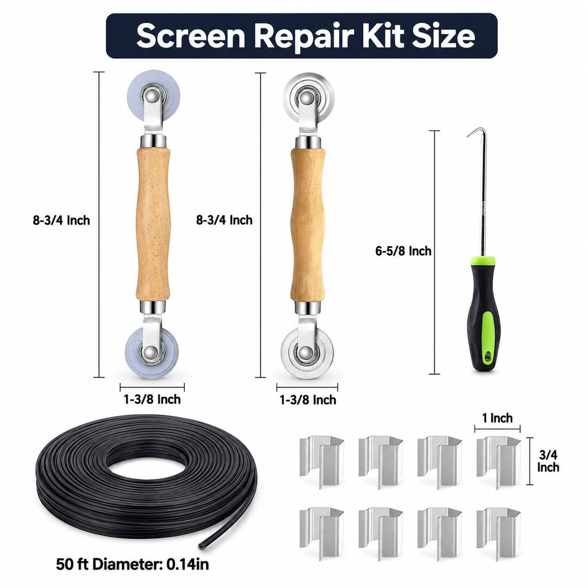 Window Screen Replacement, 6in1 Window Screen Door Repair Kit