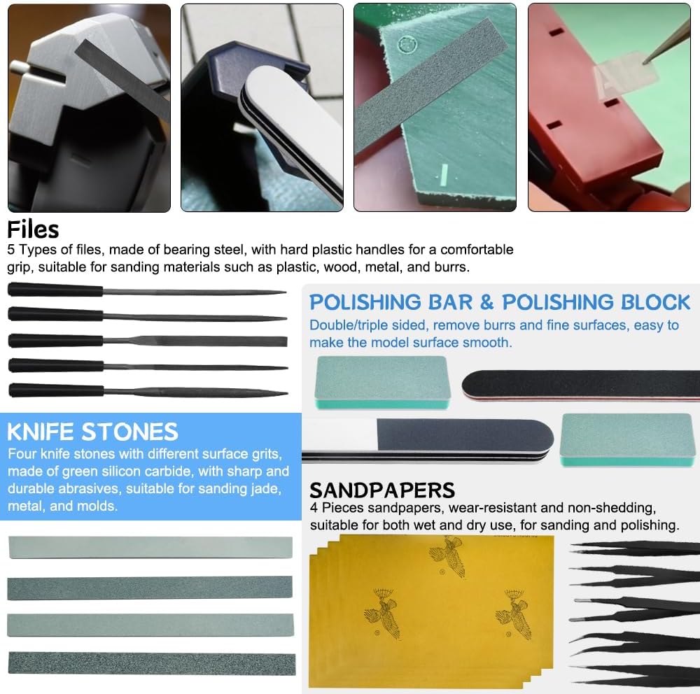 85 PCS Model Tools Kit Hobby Building Tool Craft Set Modeler Basic DIY Tools for Cars, Airplanes, Buildings, Robots