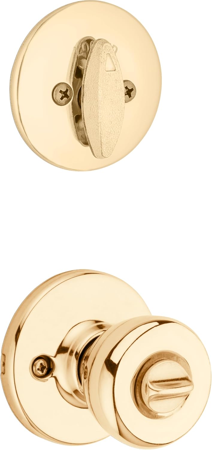 96900-305 Frustration_Free 690 Tylo Keyed Entry Knob & Single Cylinder Deadbolt Combo (1-Pack), Polished Brass