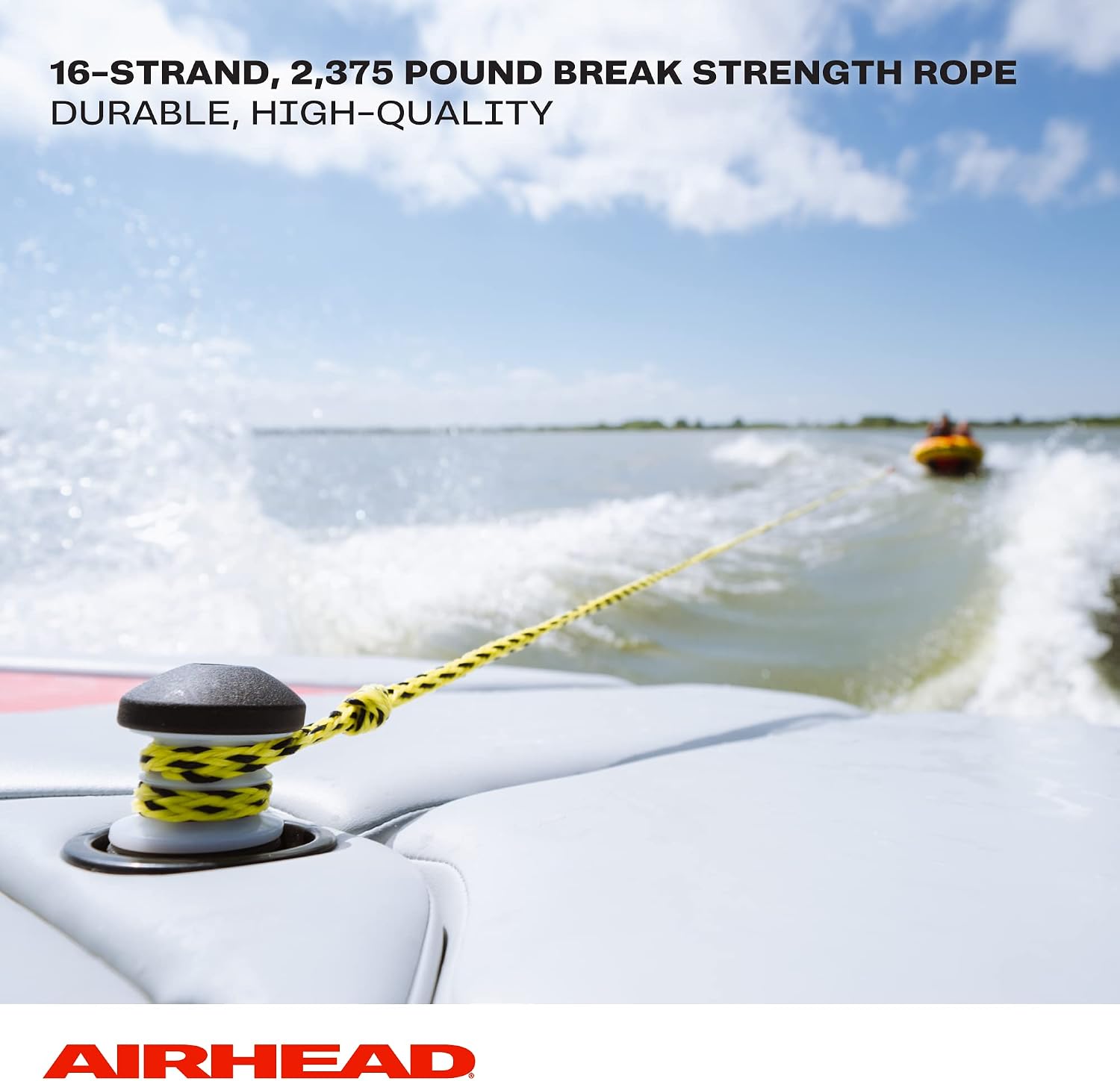 1-4 Person Tow Rope for Towable Tubes, 60 ft Heavy Duty 2-Section Boat Towline for Tubing, UV Resistant 16 Strand