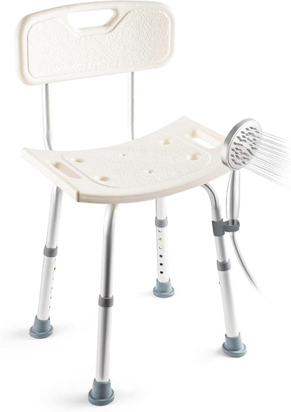 Adjustable Height Shower Chair Seat for Inside Shower, 350 lbs Heavy Duty Bathroom Stool for Bathtub, Safety Bath