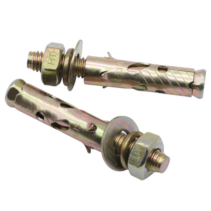 3/8x2-1/2 in Zinc-Plated Steel Sleeve Anchors for Concrete,10 Pcs