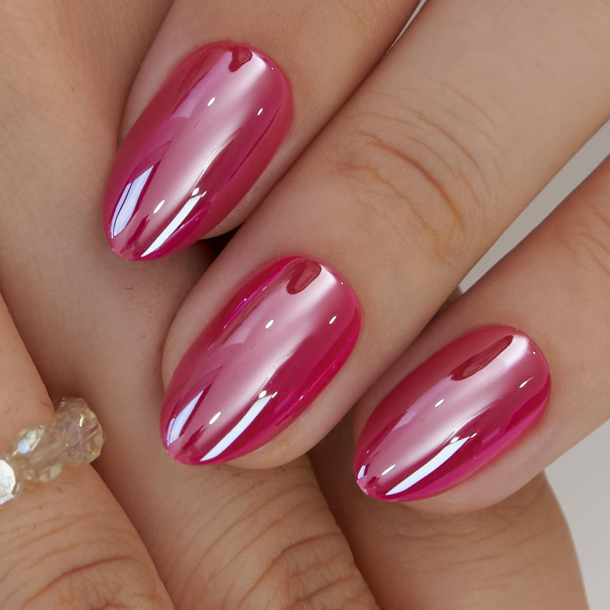 30pcs Press on Nails, Acrylic Fake Nail with Apricot Design, Full Cover False Nails Tips Glossy Nude Glue on Nails