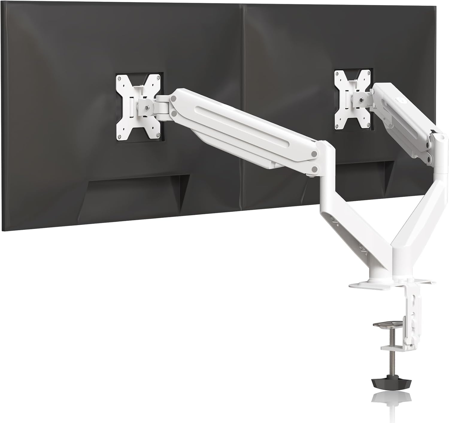 Dual Monitor Mount Stand-Height Adjustable Gas Spring Monitor Arm Desk Mount for 2 Monitor Screens 17 to 32 inches
