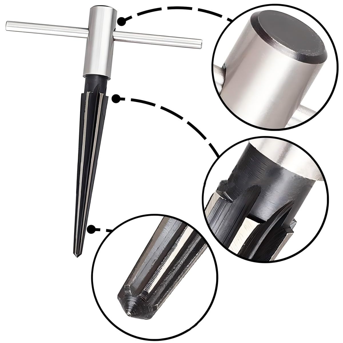 Wolfride 2Pcs T Handle Tapered Hand Reamer Set, 3-13mm & 5-16mm