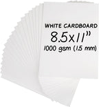 Heavy-Duty White Cardboard Sheets 8.5 x 11 in, 1.5mm Thick, Acid Free