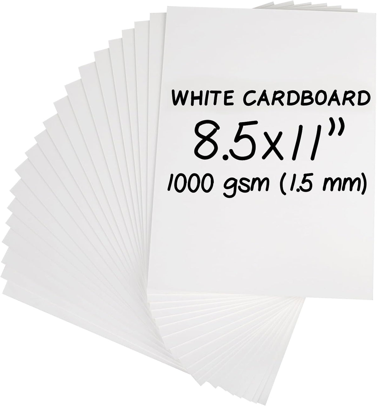 Heavy-Duty White Cardboard Sheets 8.5 x 11 in, 1.5mm Thick, Acid Free