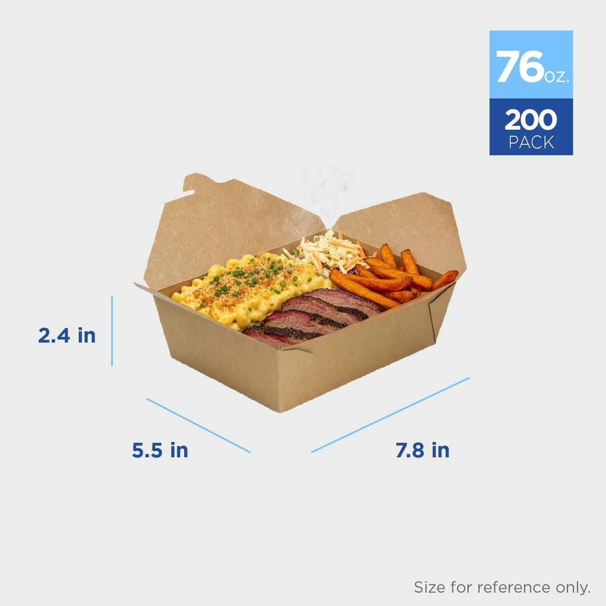 Paper to Go Boxes [76 oz - 200ct] Leak-Resistant, Microwavable, Heavy-Duty Take Out Boxes | Grease Resistant &