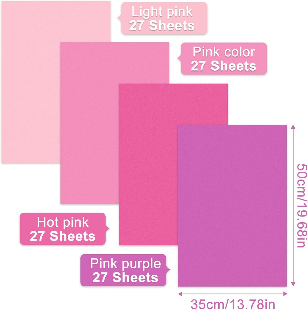 108 Sheets Assorted Pink Tissue Paper Set Gift Wrapping Paper