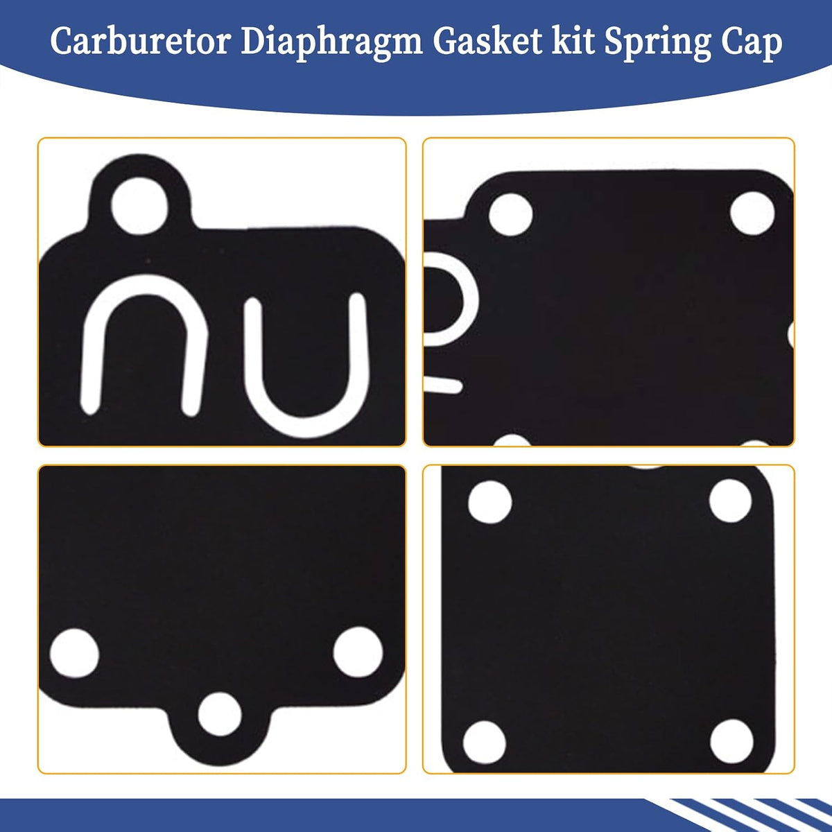 Carburetor Diaphragm Gasket kit Fit for Spring Cap 2Hp Thru 5Hp Horizontal Engines, 270026 272538 272538S 272637 4157 (3 PCS)
