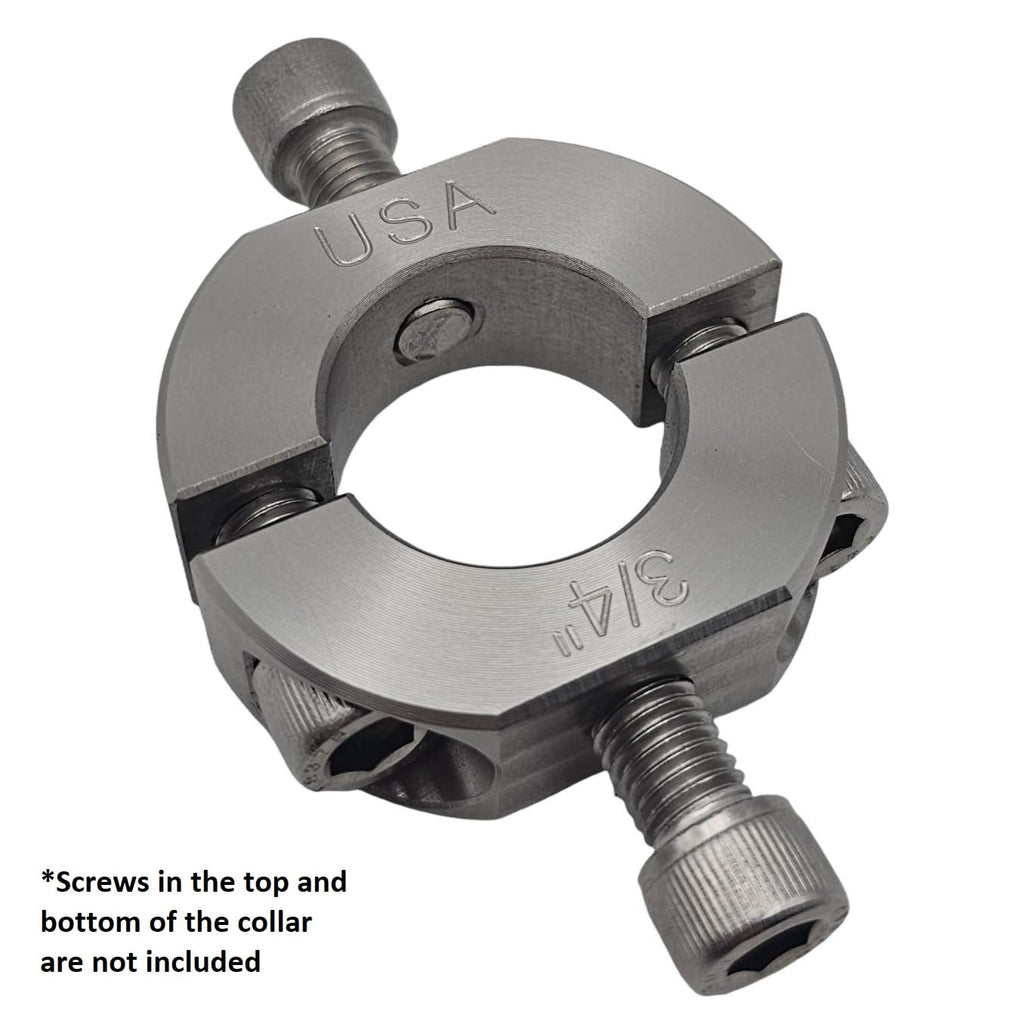 – 0.75" Bore Diameter – Mountable Clamping Two Piece Shaft Collar - 303 Stainless Steel (1 Pack)