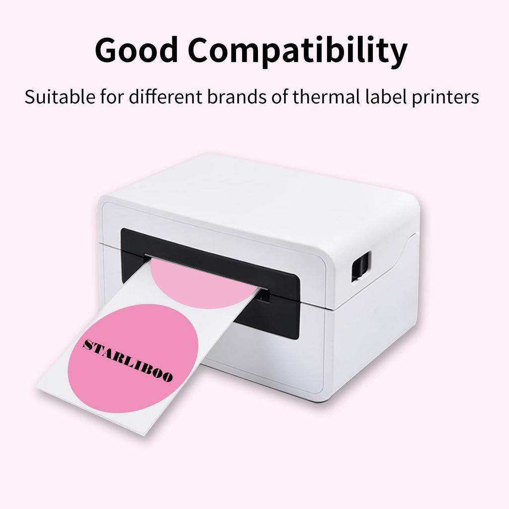 3 Inch Round Thermal Label Printer Stickers, Self-Adhesive Direct Thermal Labels Stickers, Waterproof/Perforation