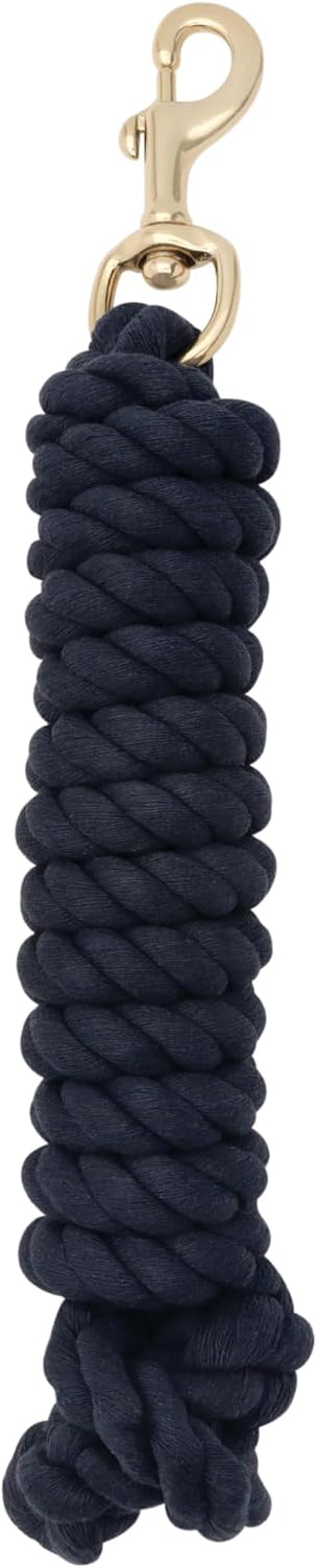 5/8" x 10 Cotton Lead Ropes for Horses Line with Brass Snap, Buckle, Soft, Comfortable Horse Lead Ropes for Training